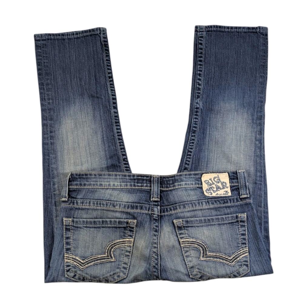 Big Star Cropped Roll-Cuff Jeans in Medium Blue - Picture 3 of 8